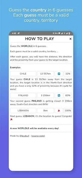 Worldle - Guess the Country (Ворлдле)  [МОД Unlimited Money] Screenshot 3