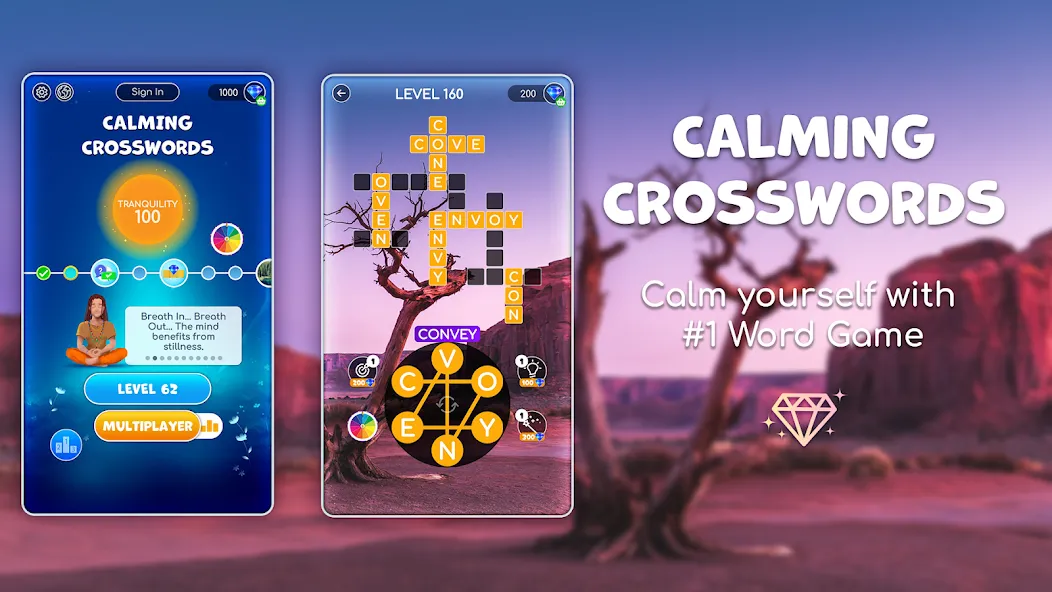 Calming Crosswords Word Puzzle  [МОД Menu] Screenshot 1