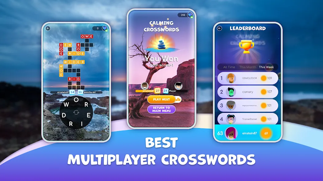 Calming Crosswords Word Puzzle  [МОД Menu] Screenshot 3