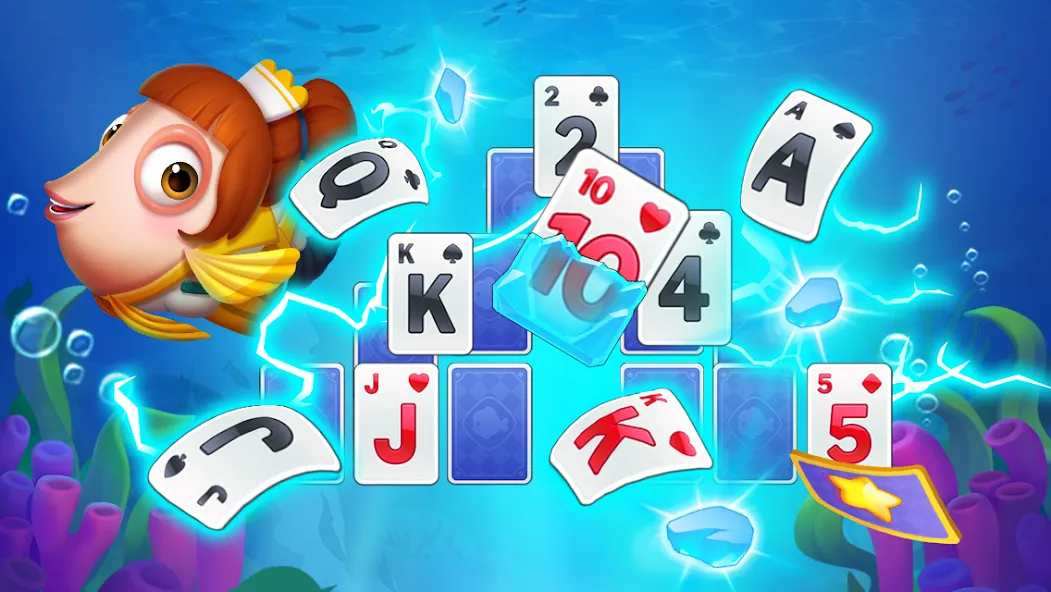 Solitaire TriPeaks Fish (Солитер ТриПикс Рыбка)  [МОД Бесконечные монеты] Screenshot 2