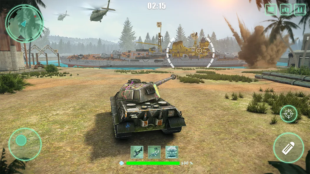 World Tanks War: Offline Games (Танковые военные машины Блиц)  [МОД Много денег] Screenshot 1