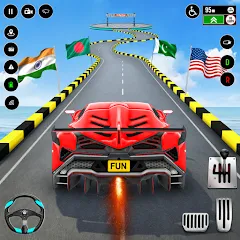 Скачать взломанную GT Car Stunt : Ramp Car Stunts (ДжиТи Кар Стант)  [МОД Меню] - стабильная версия apk на Андроид