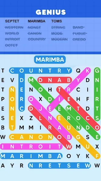 Word Search Puzzle Challenge (Уордсрч Пазл Челлендж)  [МОД Бесконечные деньги] Screenshot 3