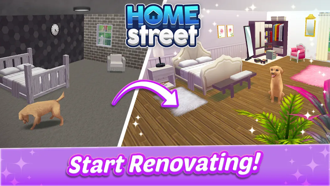 Home Street - Dream House Sim  [МОД Бесконечные монеты] Screenshot 2