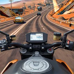 Скачать взломанную Moto Rider GO: Highway Traffic (Мото Райдер ГО)  [МОД Бесконечные деньги] - полная версия apk на Андроид