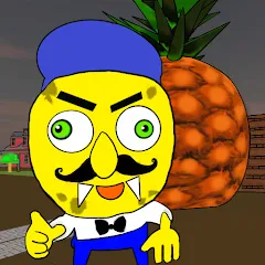 Взломанная Neighbor Sponge. Scary Secret  [МОД Unlimited Money] - полная версия apk на Андроид