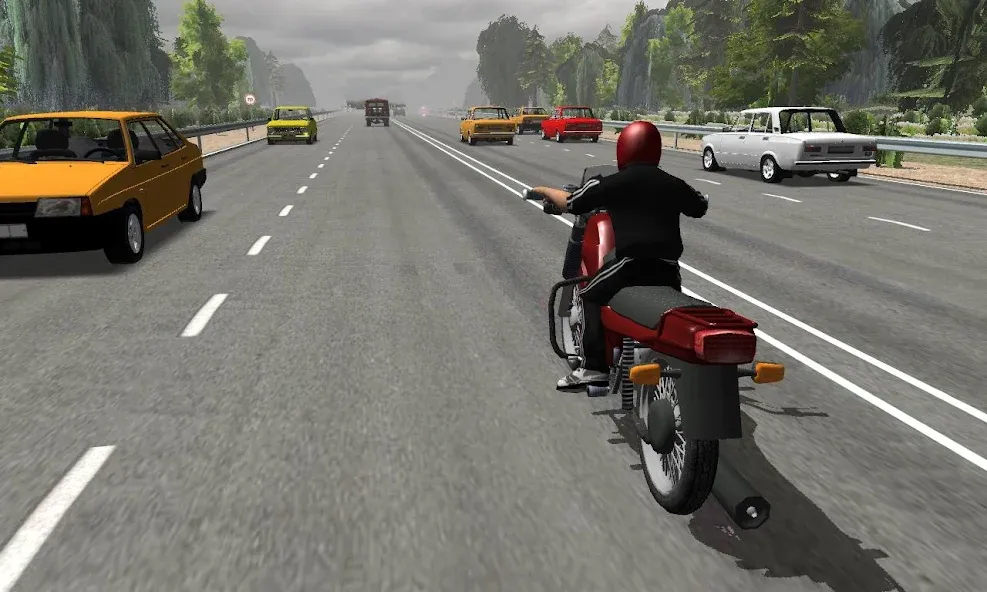 Russian Moto Traffic Rider 3D  [МОД Menu] Screenshot 1