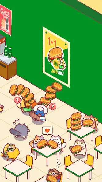 Cat Snack Bar: Cute Food Games (Кэт Снэк Бар)  [МОД Меню] Screenshot 3