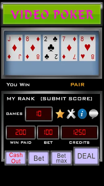 Video Poker (Видео Покер)  [МОД Menu] Screenshot 1