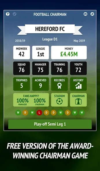 Football Chairman (Soccer) (Футбольный председатель)  [МОД Все открыто] Screenshot 1