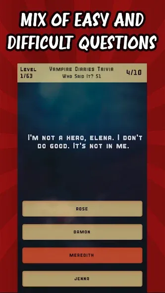 Vampire Diaries Quiz Trivia (Вампирские дневники викторина виктрия)  [МОД Меню] Screenshot 4