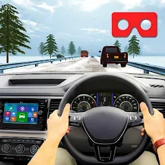 Взлом VR Traffic Racing In Car Drive (ВР Трафик Гонки на Автомобиле Вождения)  [МОД Много денег] - полная версия apk на Андроид