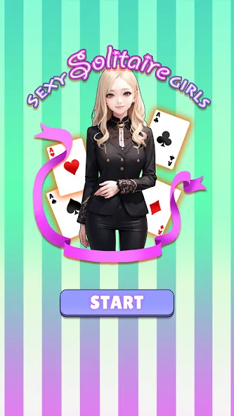 Sexy solitaire girls: ani card (Сэкси солитер девушки)  [МОД Бесконечные деньги] Screenshot 1