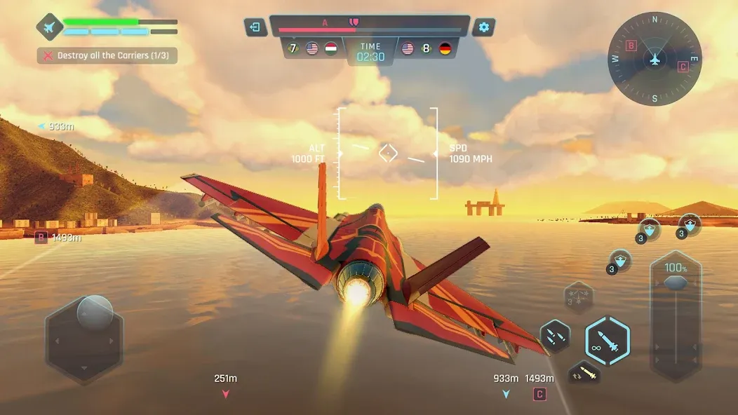 Sky Warriors: Airplane Games (Скай Ворриорс)  [МОД Много монет] Screenshot 2