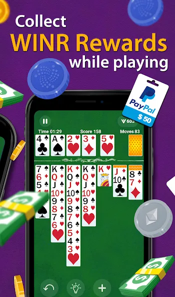 Solitaire - Make Money  [МОД Бесконечные монеты] Screenshot 2