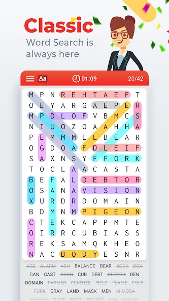 Word Search Colorful  [МОД Unlimited Money] Screenshot 1