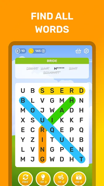 Word Search Puzzle Game  [МОД Бесконечные деньги] Screenshot 2