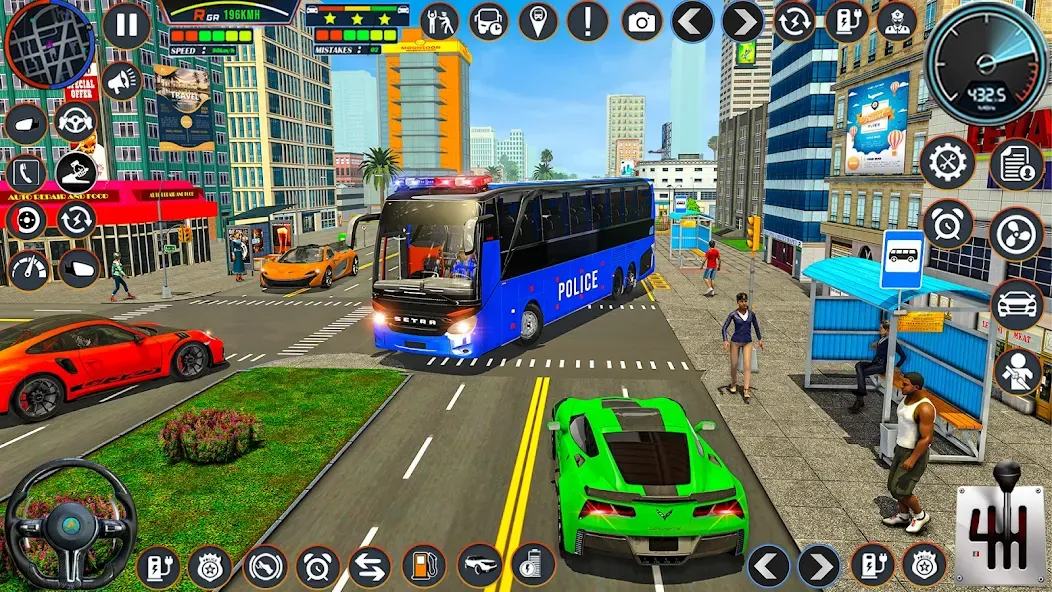 City Bus Simulator Bus Game 3D (Полицейский автобус симулятор)  [МОД Много монет] Screenshot 1