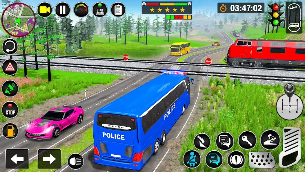 City Bus Simulator Bus Game 3D (Полицейский автобус симулятор)  [МОД Много монет] Screenshot 4