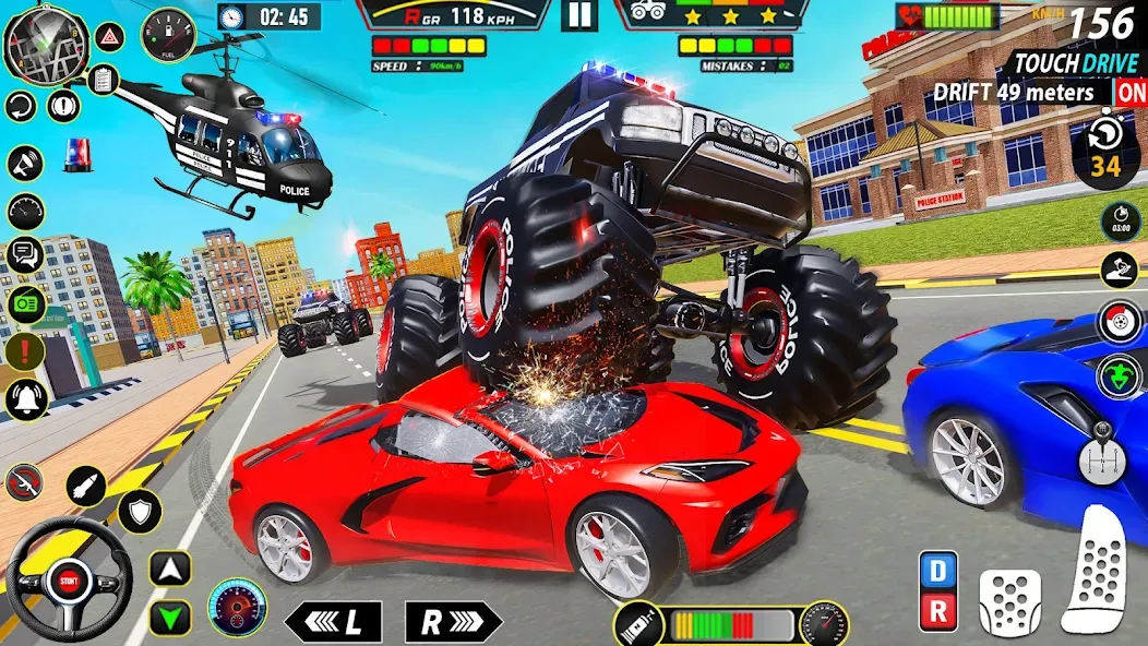 Police Monster Truck Car Games  [МОД Бесконечные монеты] Screenshot 5