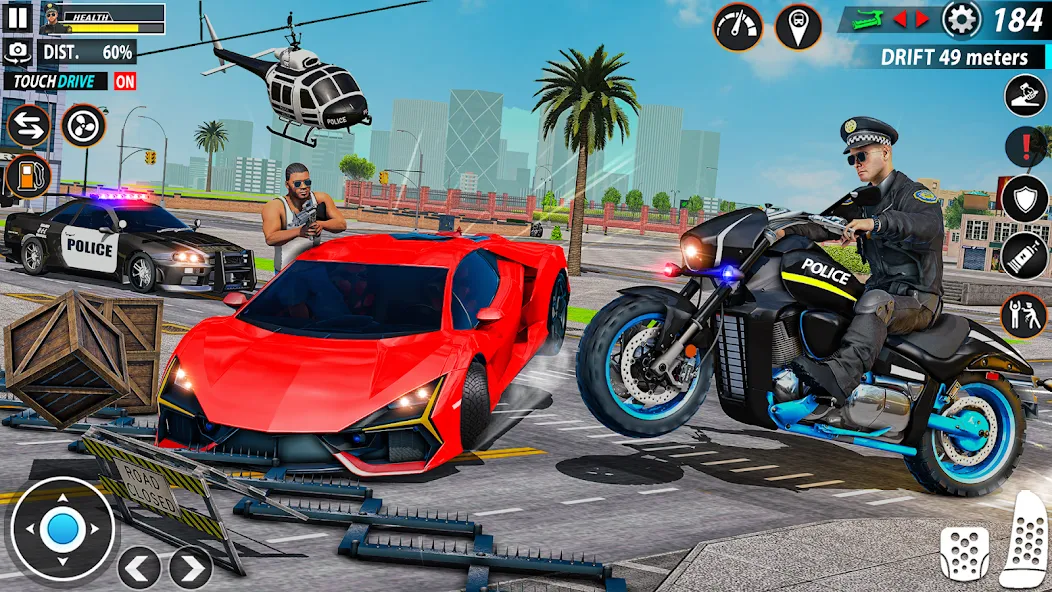 Police Moto Bike Chase Crime (Полицейская мотоциклетная погоня за преступником)  [МОД Меню] Screenshot 3