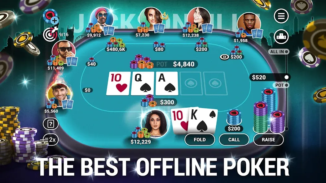 Poker World, Offline TX Holdem (Покер Ворлд)  [МОД Menu] Screenshot 1