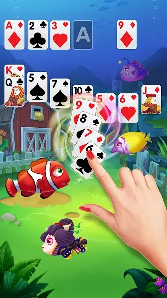 Solitaire Fish Klondike Card (Солитер Карточная игра Клондайк Фиш)  [МОД Все открыто] Screenshot 3