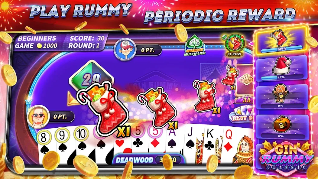 Gin Rummy Online & Offline  [МОД Все открыто] Screenshot 1