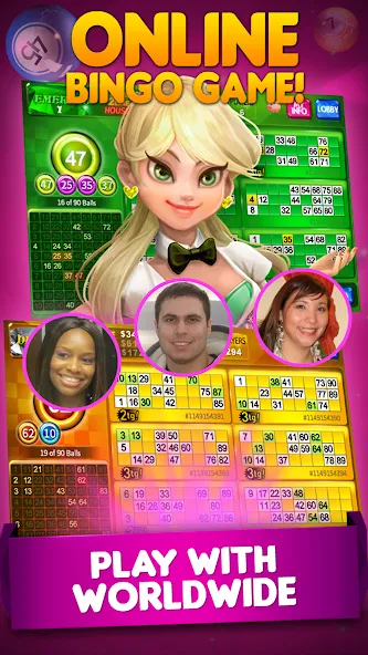 Bingo 90 Live : Vegas Slots (Бинго 90 Лайв)  [МОД Бесконечные деньги] Screenshot 2