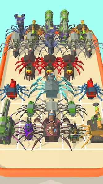 Merge Spider Train  [МОД Mega Pack] Screenshot 2