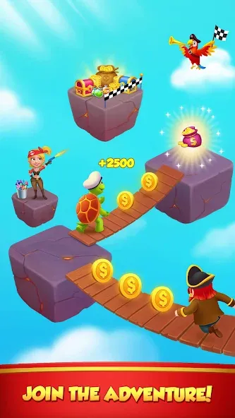 Coin Rush - Pirate GO! (Коин Раш)  [МОД Бесконечные монеты] Screenshot 2