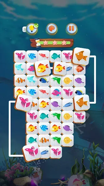 Mahjong Connect Fish World (Мацзян Коннект Рыбный Мир)  [МОД Все открыто] Screenshot 1