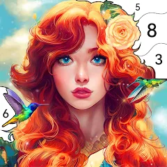 Взлом Girls Paint by Number Coloring (Девочки раскрашивают по номерам)  [МОД Unlocked] - полная версия apk на Андроид