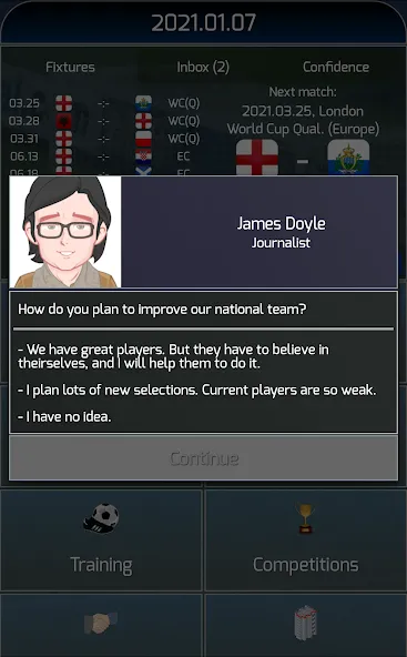 True Football National Manager (Тру Футбол Национальный Менеджер)  [МОД Много денег] Screenshot 2