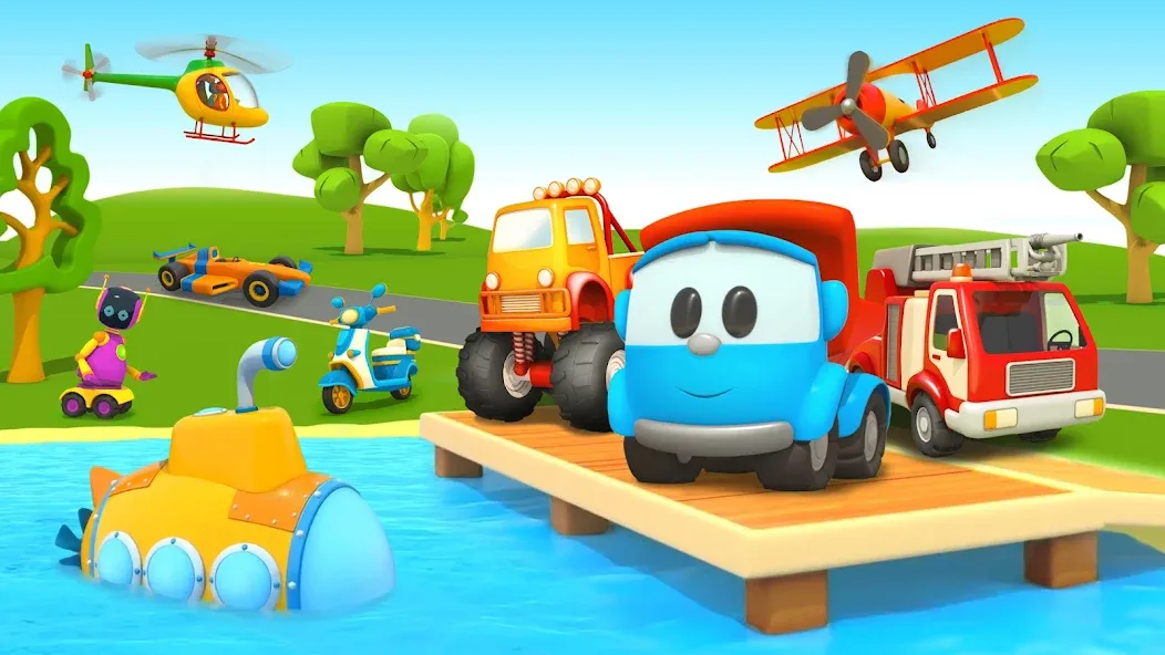 Leo 2: Puzzles & Cars for Kids  [МОД Меню] Screenshot 1