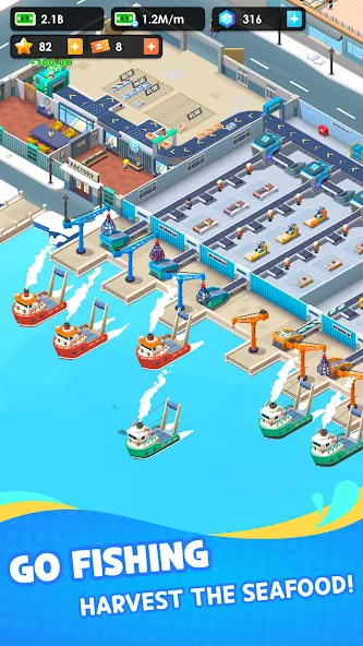 Seafood Inc - Tycoon, Idle (Айдл Сифуд Инк)  [МОД Бесконечные монеты] Screenshot 2