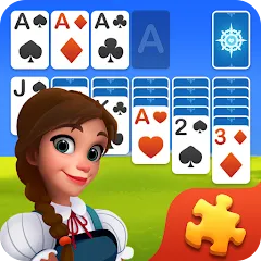 Взлом Solitaire Jigsaw Puzzle (Солитер Пазл)  [МОД Много денег] - полная версия apk на Андроид