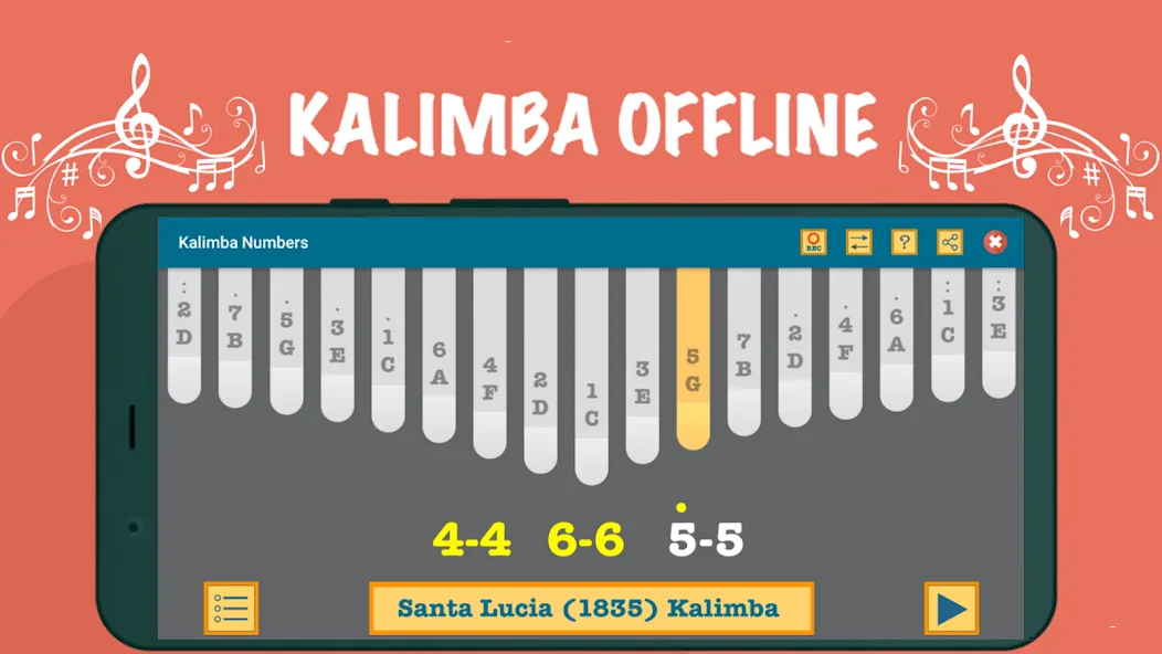 Kalimba App With Songs Numbers (Калимба приложение с песнями и цифрами)  [МОД Много денег] Screenshot 4