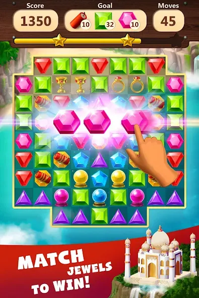 Jewels Planet - Match 3 Puzzle  [МОД Много денег] Screenshot 1